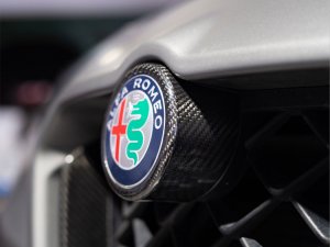 Alfa Romeo Stelvio Front V Shield Grill Frame + Emblem Frame Kit - Carbon Fiber - QV Model